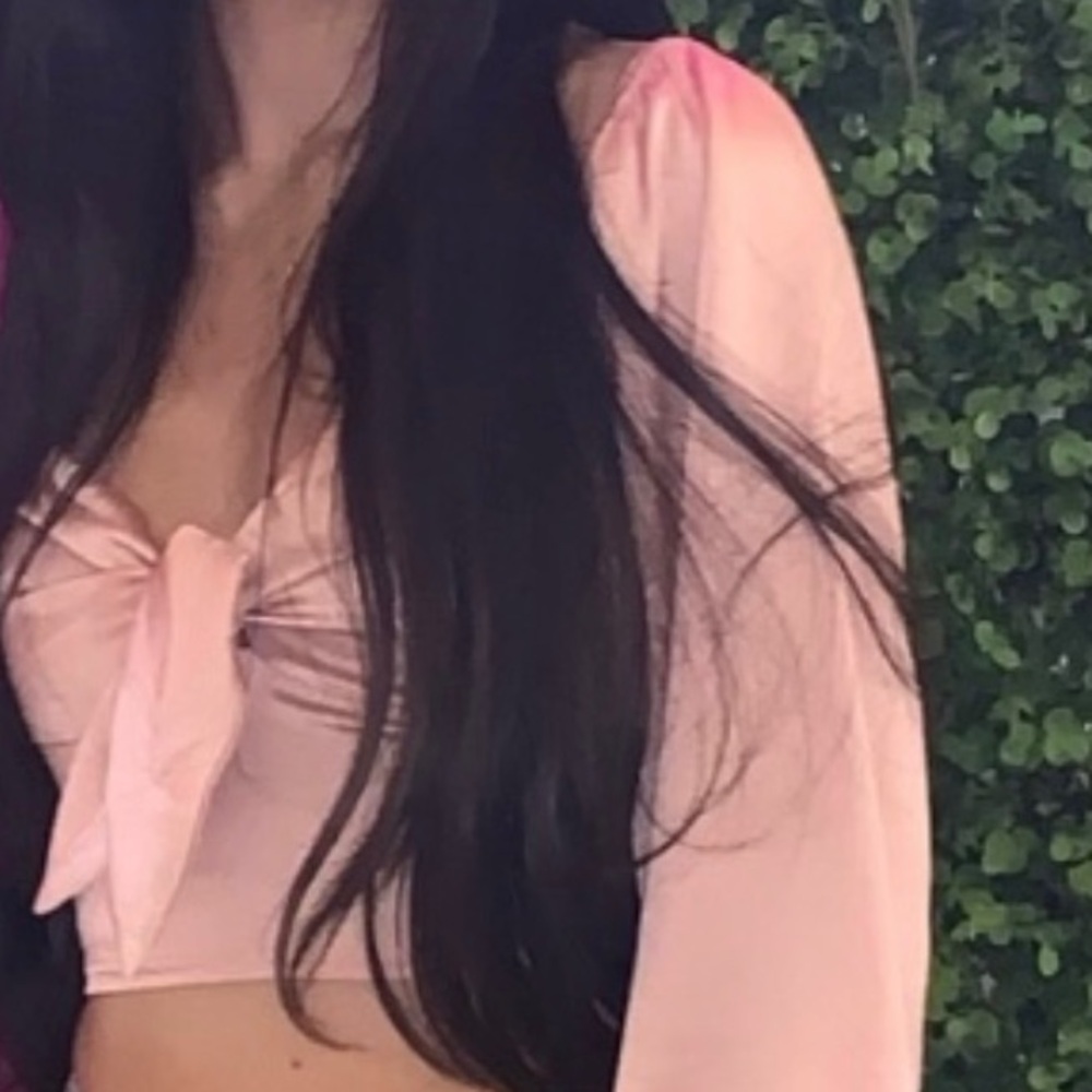 Pink Tie-Front Top